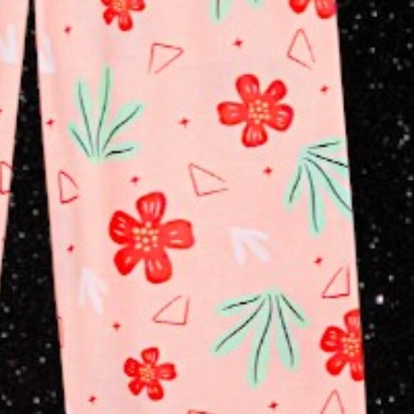 Disney Moana “Girl >YOU GOT THIS” Tropical Pajama Set Mint Tee & Coral Floral 4T - Picture 3 of 6